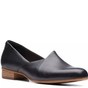 Clarks Juliet Palm Black Leather Women's Slip ons